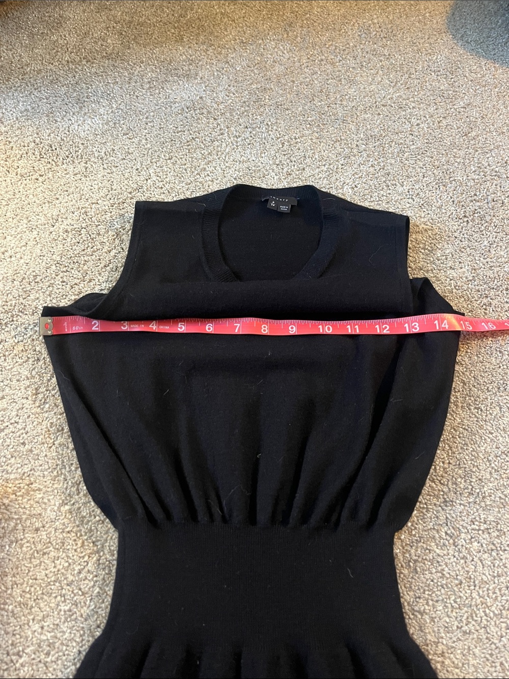 Theory wool blend little black sleeveless unlined summer dress sz P/XS Crewneck - Picture 4 of 6